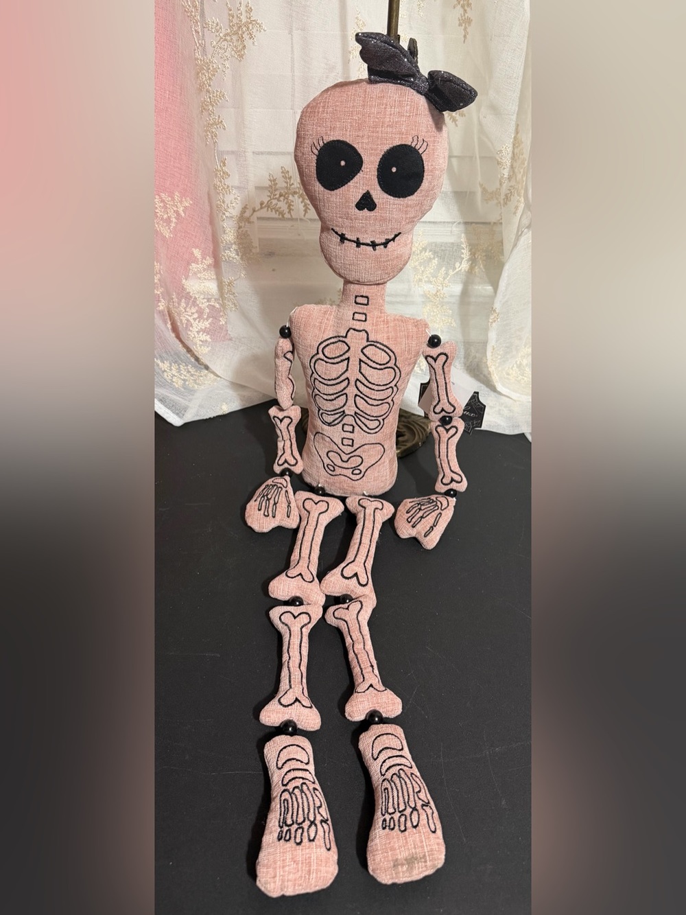Bella Luxx plush girl skeleton with weighted bottom decor